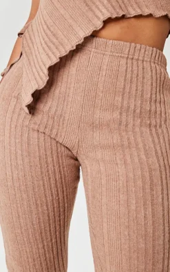 Shape Chocolate Brushed Rib Side Split Leggings