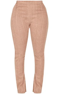 Shape Chocolate Brushed Rib Side Split Leggings