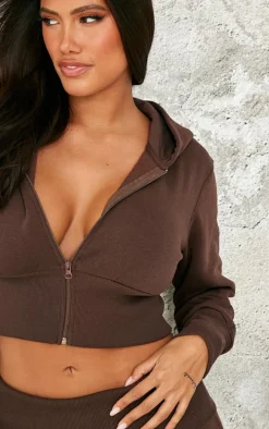 Shape Chocolate Fitted Cropped Hoodie