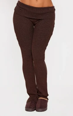 Shape Chocolate Fold Over Ribbed Flares
