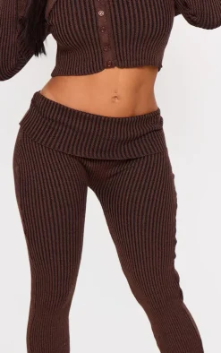 Shape Chocolate Fold Over Ribbed Flares