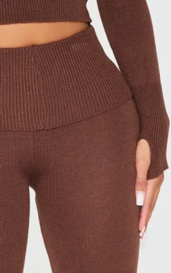 Shape Chocolate Knitted Flare Pants