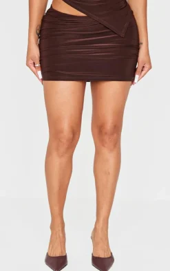 Shape Chocolate Mid Rise Bodycon Mini Skirt