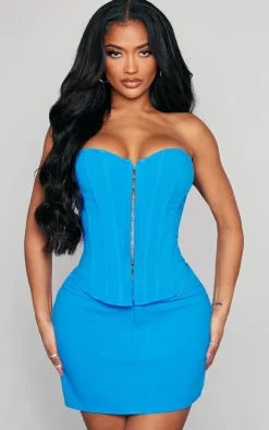 Shape Cobalt Woven Micro Mini Skirt