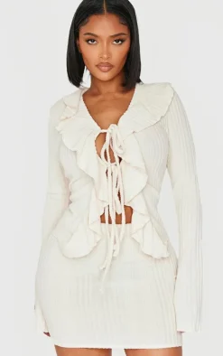 Shape Cream Brushed Rib Mini Skirt