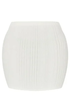 Shape Cream Brushed Rib Mini Skirt