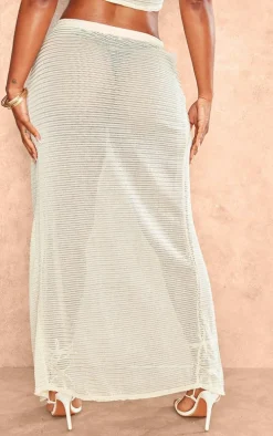 Shape Cream High Split Maxi Skirt
