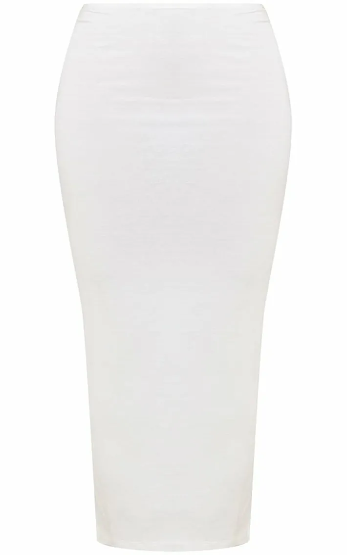 Shape Cream Jersey Low Waist Maxi Skirt