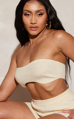 Shape Cream Knit Minimal Bandeau