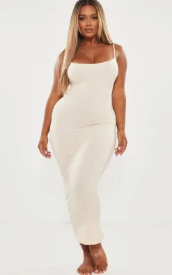 Shape Cream Stretch Sculpted Strappy Maxi Dress