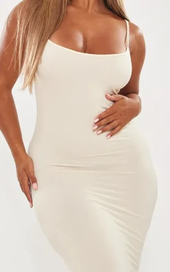 Shape Cream Stretch Sculpted Strappy Maxi Dress