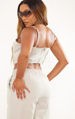 Shape Cream Twill Lace Up Corset