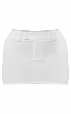 Shape Cream Woven Micro Mini Skirt