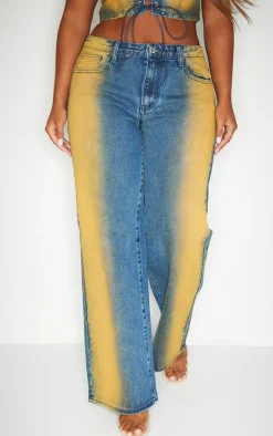Shape Dark Blue Denim Washed Wide Leg Jeans