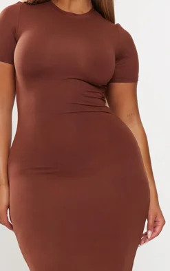 Shape Dark Brown Sculpted Maxi Dress