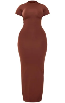Shape Dark Brown Sculpted Maxi Dress
