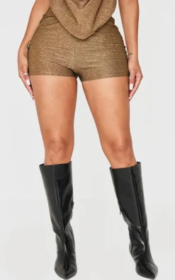 Shape Gold Glitter Lurex Mini Shorts