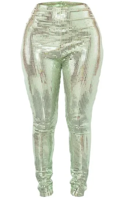 Shape Green Mirrored Sequin Leggings