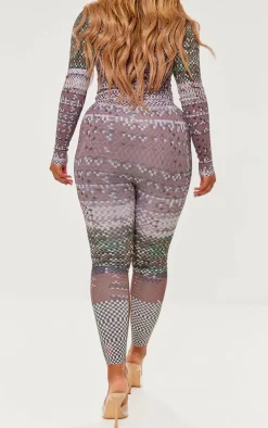 Shape Green Pixel Camo Print Branded Gym Leggings