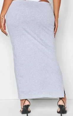 Shape Grey Cotton Badge Panties Insert Maxi Skirt