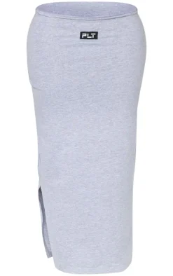 Shape Grey Cotton Badge Panties Insert Maxi Skirt