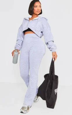 Shape Grey Marl Cotton High Waist Flared Pants