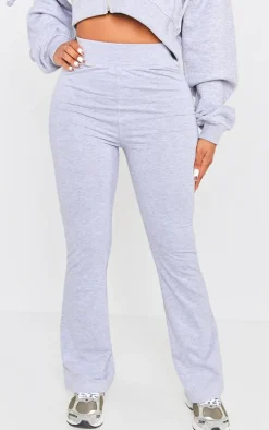 Shape Grey Marl Cotton High Waist Flared Pants