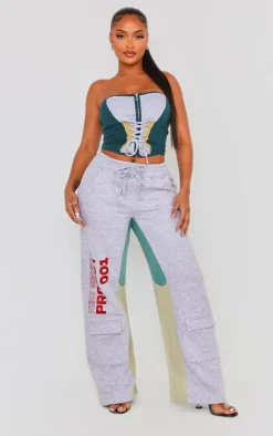 Shape Grey Marl Lace Up Detail Sweat Corset