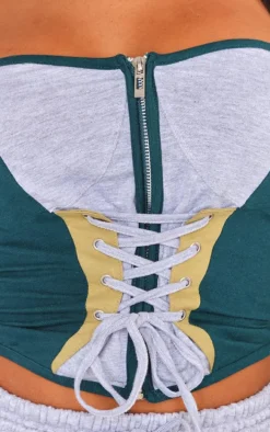 Shape Grey Marl Lace Up Detail Sweat Corset