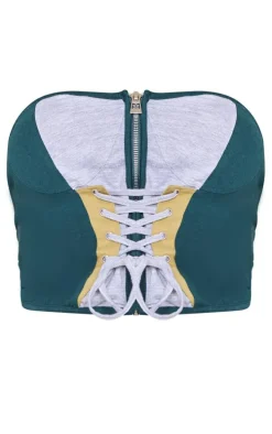 Shape Grey Marl Lace Up Detail Sweat Corset