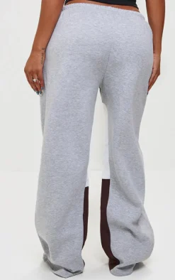 Shape Grey Marl Printed Paint Splat Detail Wide Leg Sweatpants