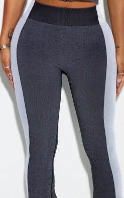 Shape Grey Seamless Contrast High Waist Leggings