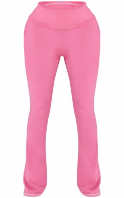Shape Hot Pink Sculpted Contrast Stitch Foldover Waist Flare Pants