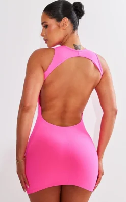 Shape Hot Pink Sculpted Open Back Bodycon Dress