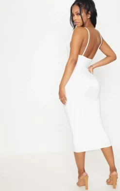 Shape Ivory Slinky Panelled Midi Dress