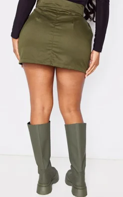 Shape Khaki Cargo Pocket Mini Skirt