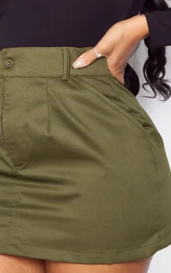 Shape Khaki Cargo Pocket Mini Skirt