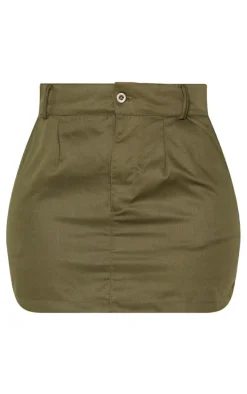 Shape Khaki Cargo Pocket Mini Skirt
