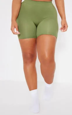 Shape Khaki Fitted Seamless Shorts