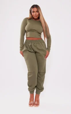 Shape Khaki High Waisted Cuffed Sweatpants