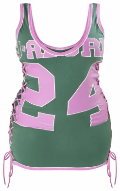 Shape Khaki Lace Up Sporty Dress