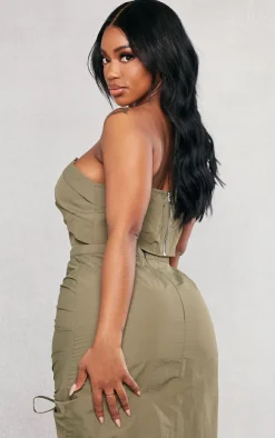 Shape Khaki Parachute Bandeau Top