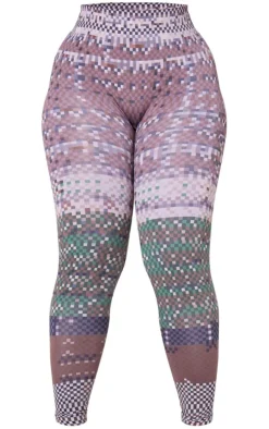 Shape Khaki Pixel Camo Print High Waist Leggings