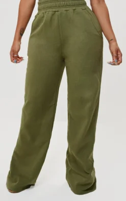 Shape Khaki Sweat High Waist Wide Leg Sweatpants