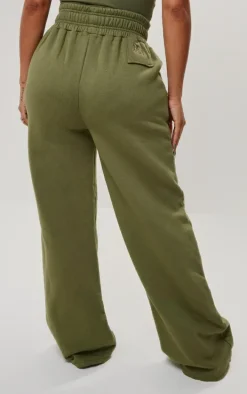 Shape Khaki Sweat High Waist Wide Leg Sweatpants