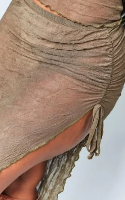 Shape Khaki Textured Jersey Maxi Skirt