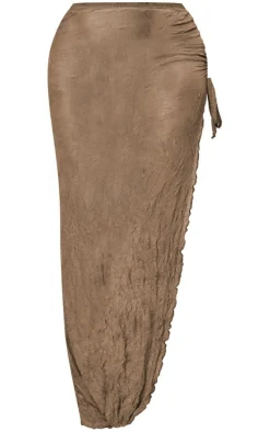 Shape Khaki Textured Jersey Maxi Skirt