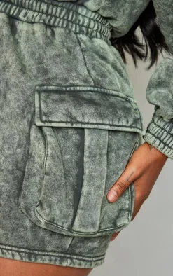 Shape Khaki Washed Oversized Hoodie Sweat Dress