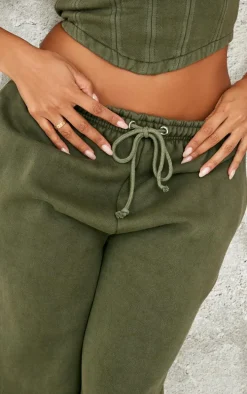 Shape Khaki Washed Wide Leg Sweatpants