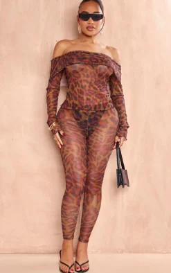 Shape Leopard Mesh Leggings